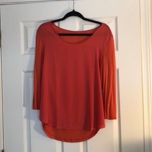 The Loft Coral 3/4 Sleeve Henley Tee